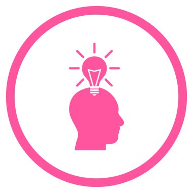 Genius Ampul Düz Vektör Yuvarlak Simge