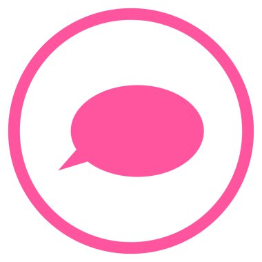 İleti Bulutu Düz Vektör Yuvarlak Simge