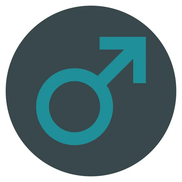Αρσενικό σύμβολο επίπεδο στρογγυλό εικονίδιο του φορέα — Διανυσματικό Αρχείο