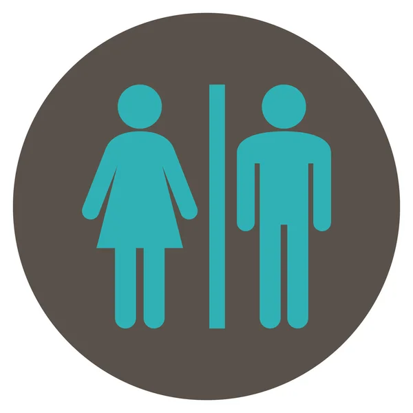 Icona vettoriale rotonda piatta delle persone WC — Vettoriale Stock