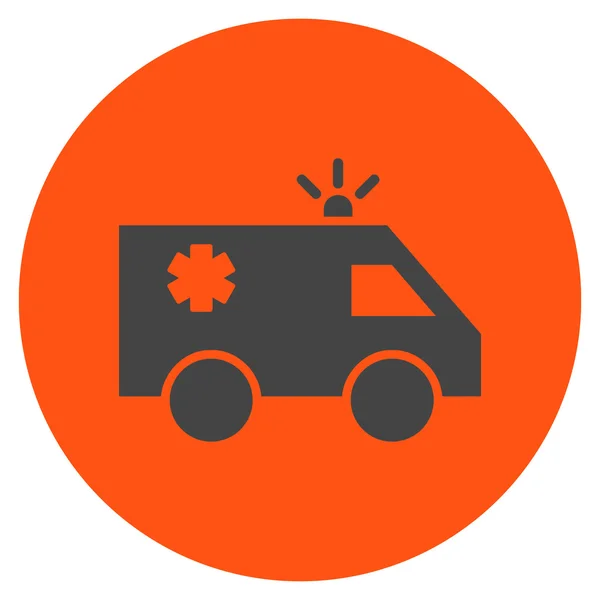 Emergency Car Flat Round Vector Icon — Stock Vector