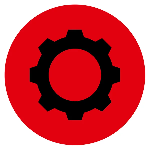 Gear Flat Round Vector Icon — Stock Vector