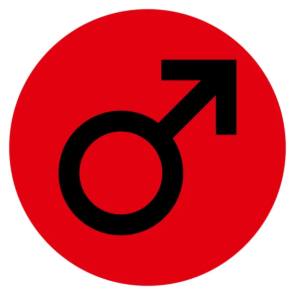 Símbolo masculino redondo plano Vector icono — Archivo Imágenes Vectoriales