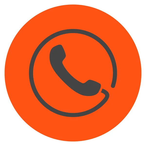 Phone Flat Round Vector Icon — Stock Vector