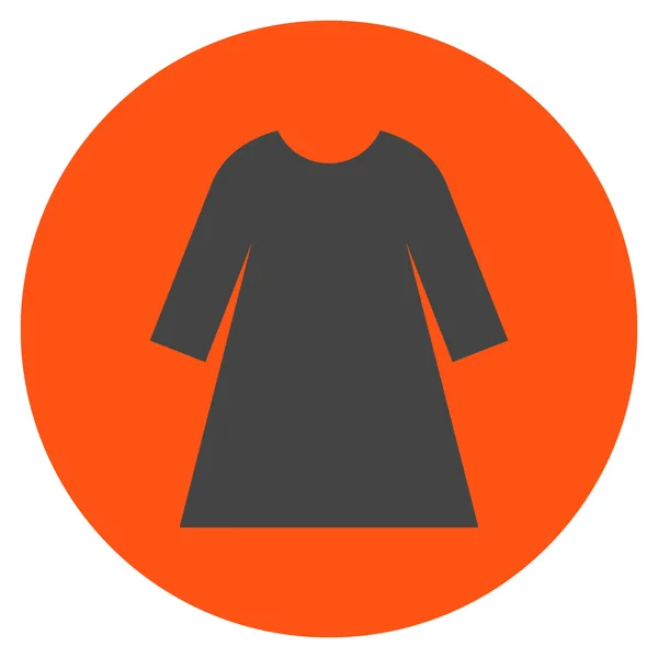 Robe Femme Vecteur rond plat Icône — Image vectorielle