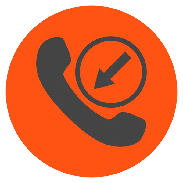 Icono de Vector Redondo plano de llamada entrante — Vector de stock
