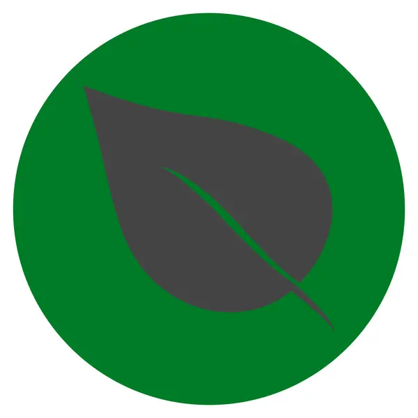 Icône vectorielle ronde plate de feuille de plante — Image vectorielle