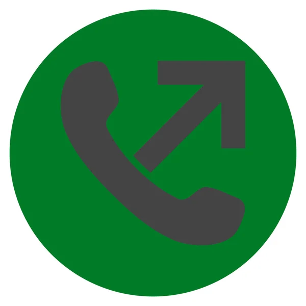 Icono de vector redondo plano de llamada saliente — Vector de stock