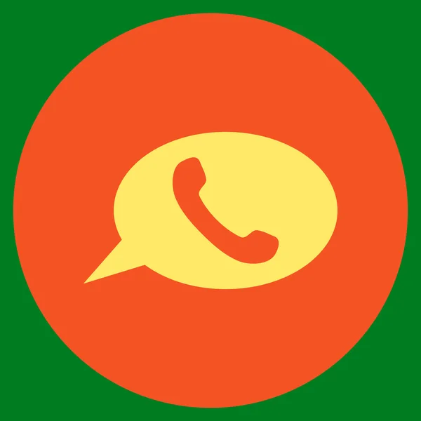 Mensaje del teléfono plana redonda Vector icono — Vector de stock