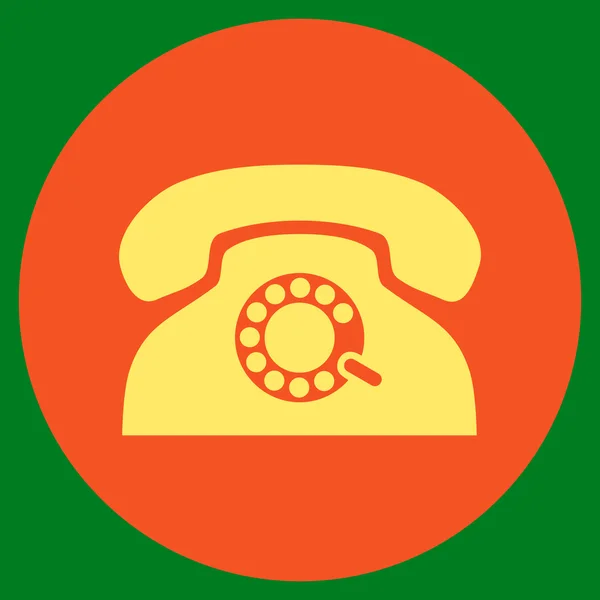 Pulse Phone Flat Round Vector Icon — Stock Vector