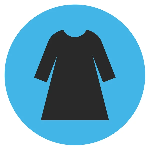 Donna vestito piatto rotonda icona vettoriale — Vettoriale Stock