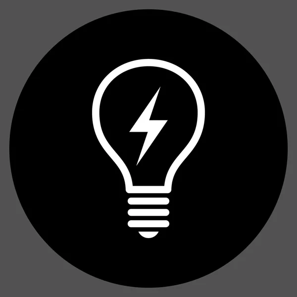 Icona vettoriale rotonda piatta della lampadina elettrica — Vettoriale Stock