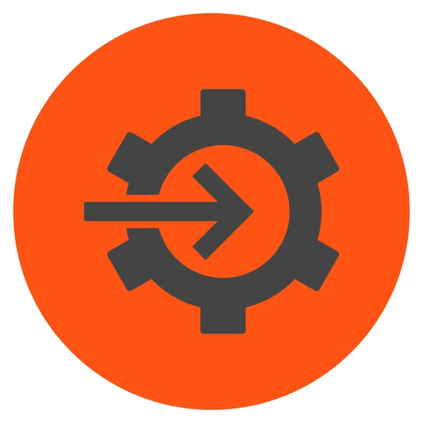 Integração Cog Flat Round Vector Icon — Vetor de Stock