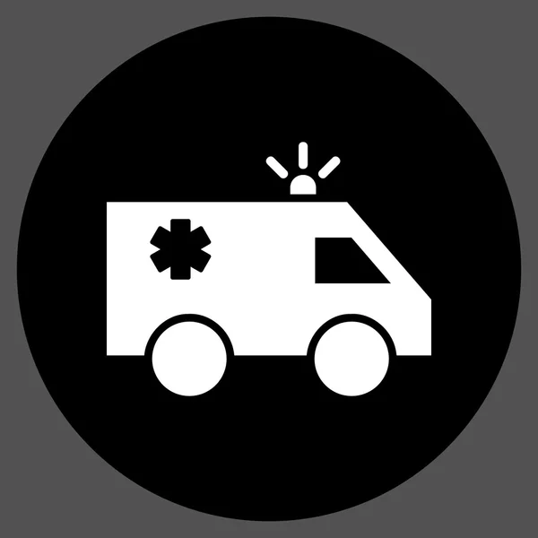 Icono redondo plano del vector del coche de emergencia — Vector de stock