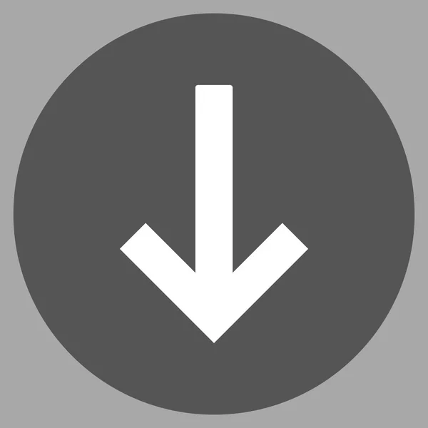 Platte ronde Vector pictogram pijl-omlaag — Stockvector