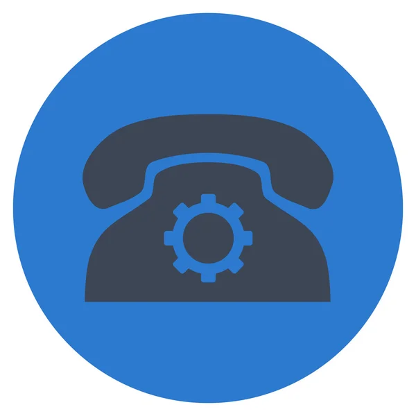 Configurações de telefone Flat Round Vector Icon —  Vetores de Stock