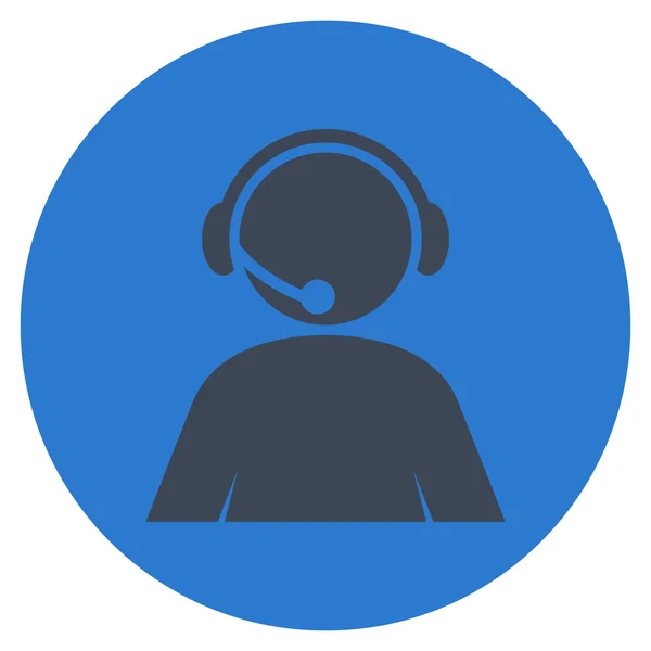 Call Center Operator platte ronde Vector Icon — Stockvector