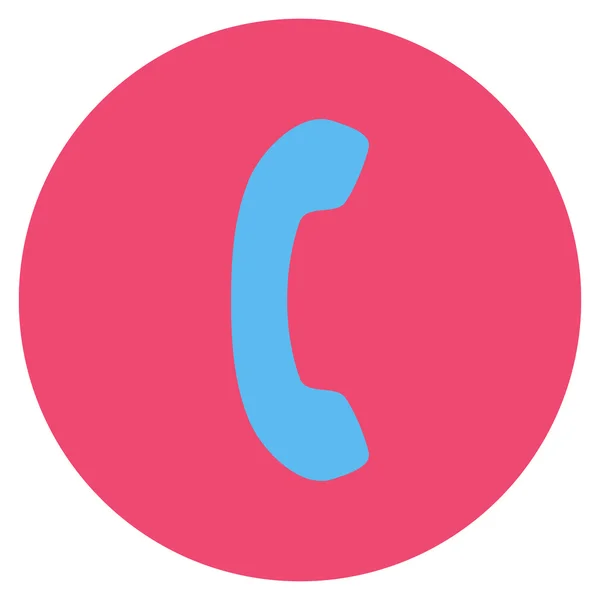 Icona vettoriale rotonda piatta del ricevitore del telefono — Vettoriale Stock