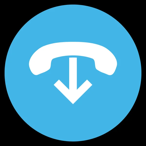 Telefon zavěsit plochou kolem vektorové ikony — Stockový vektor