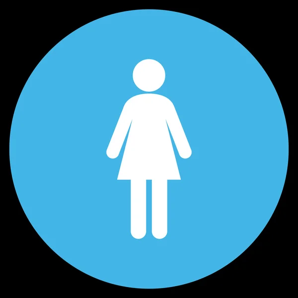 Mujer plana redonda Vector icono — Archivo Imágenes Vectoriales