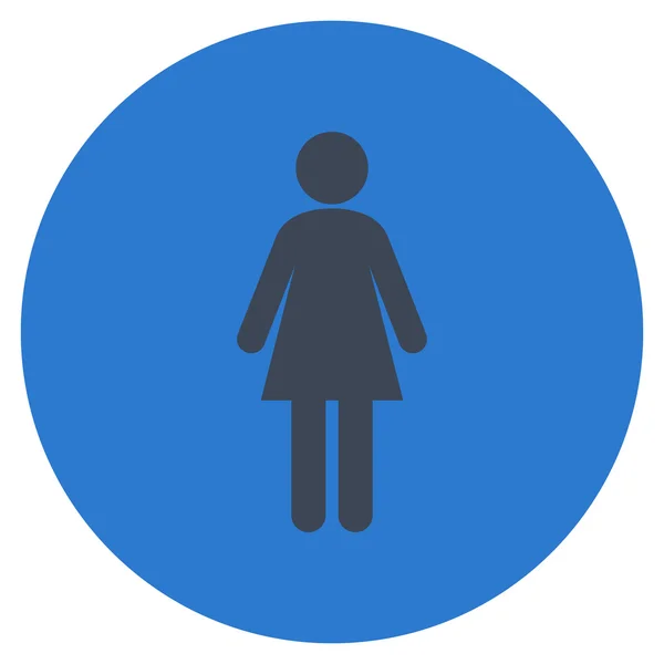 Mujer plana redonda Vector icono — Vector de stock