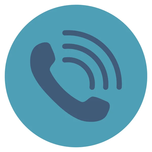 Telefoongesprek platte ronde Vector Icon — Stockvector