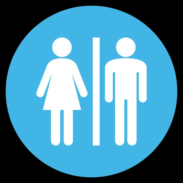 WC Personas Piso Ronda Vector Icono — Vector de stock