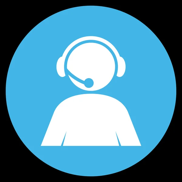 Call Center Operator platte ronde Vector Icon — Stockvector