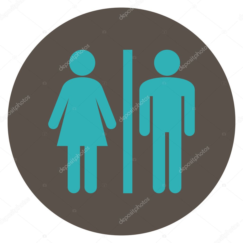 WC Persons Flat Round Vector Icon
