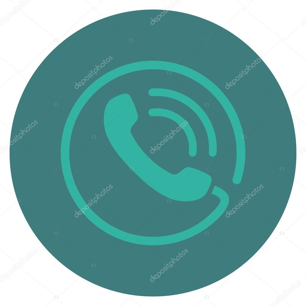 Phone Call Flat Round Vector Icon