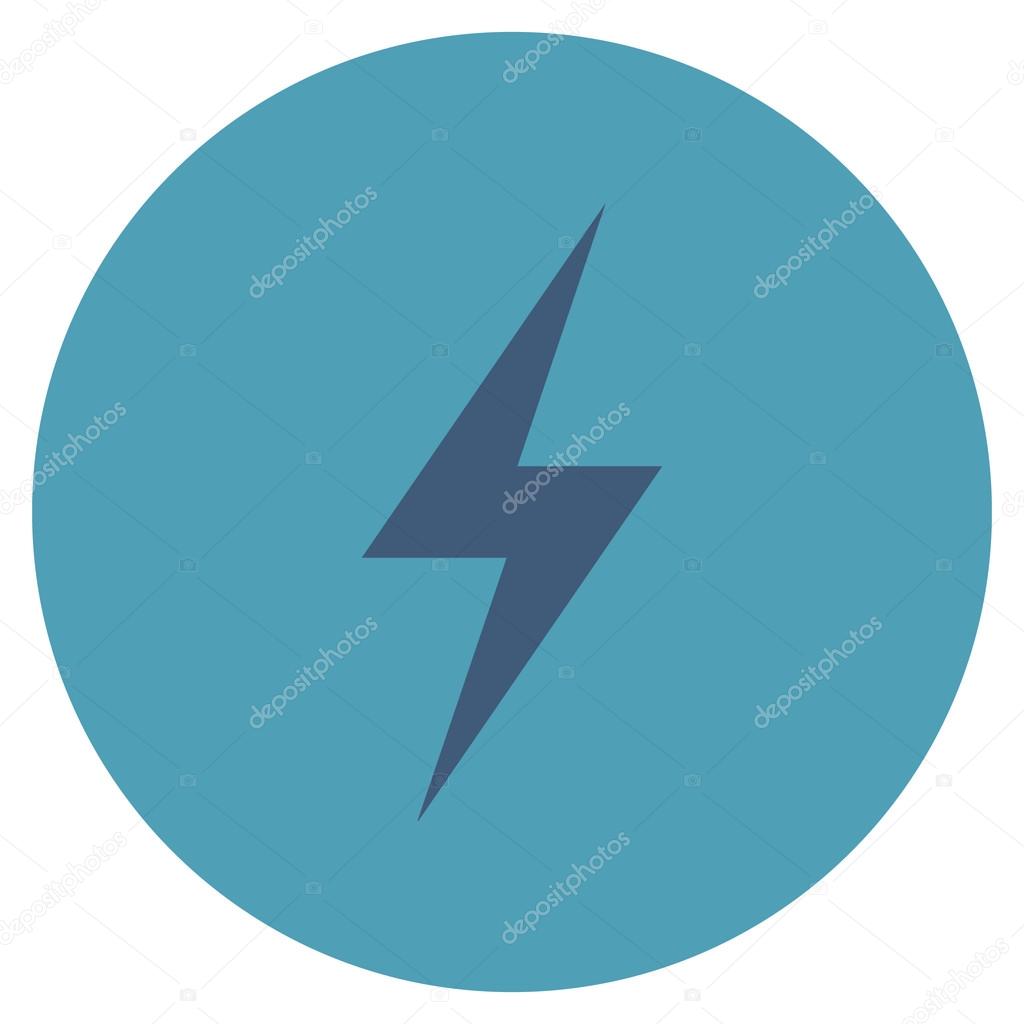 Electricity Flat Round Vector Icon