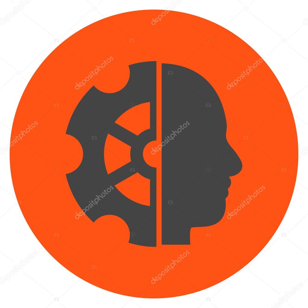 Intellect Flat Round Vector Icon