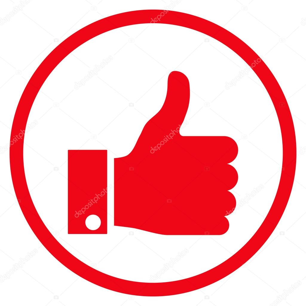 Thumb Up Flat Vector Rounded Icon
