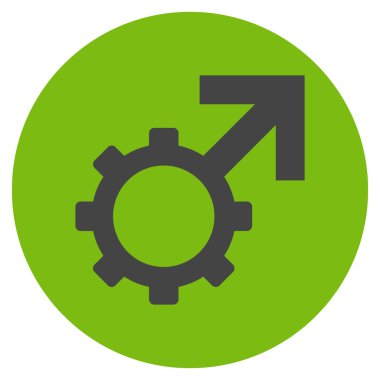 Teknolojik Potence düz yuvarlak vektör simgesi