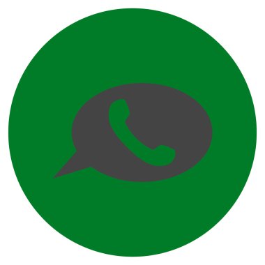 Telefon mesajı düz yuvarlak vektör simgesi