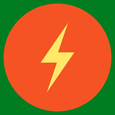 Elektrik düz yuvarlak vektör simgesi