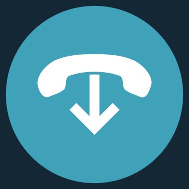 Vektör simge yuvarlak düz telefon asmak