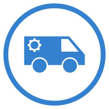 Hizmet araba düz vektör yuvarlak simge