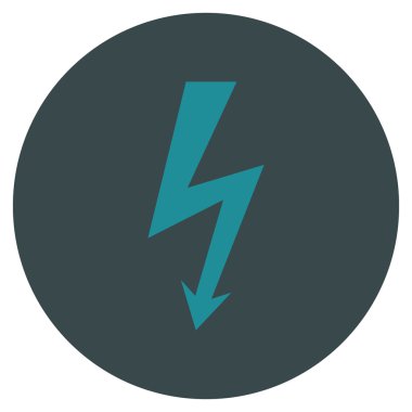 Yüksek gerilim düz yuvarlak vektör simgesi