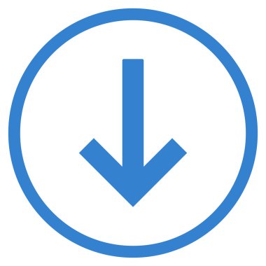 Aşağı Ok Düz Vektör Yuvarlak Simge