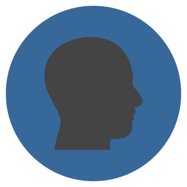 Kafa vektör simge yuvarlak düz profil