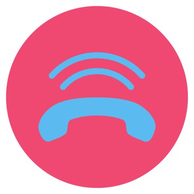 Telefonun çaldığını vektör simgesi düz yuvarlak