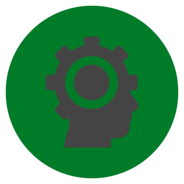 Cyborg vites düz yuvarlak vektör simgesi