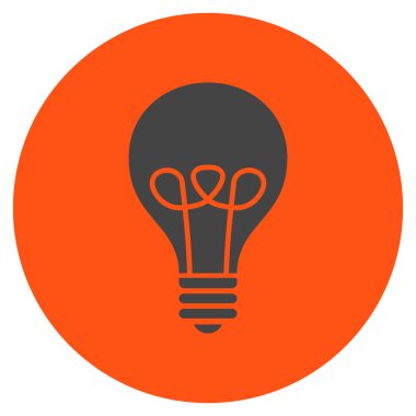 Lamba ampul düz yuvarlak vektör simgesi