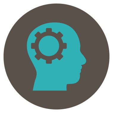 Akıl vites düz yuvarlak vektör simgesi