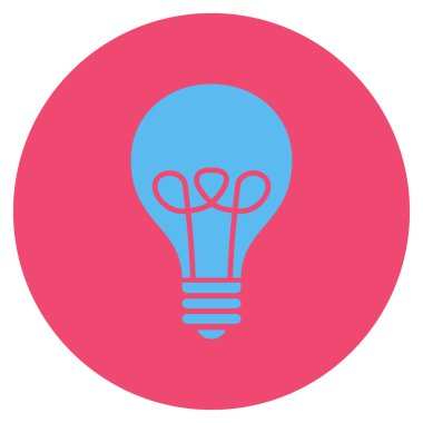 Lamba ampul düz yuvarlak vektör simgesi