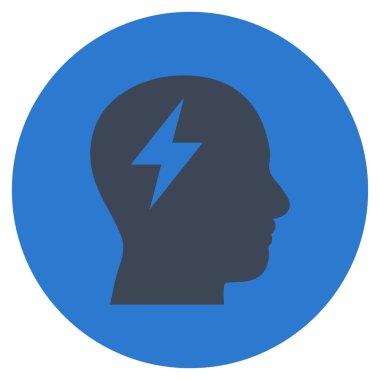 Düz yuvarlak vektör simge beyin fırtınası