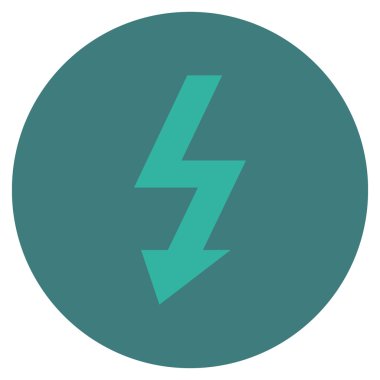 Yüksek gerilim düz yuvarlak vektör simgesi