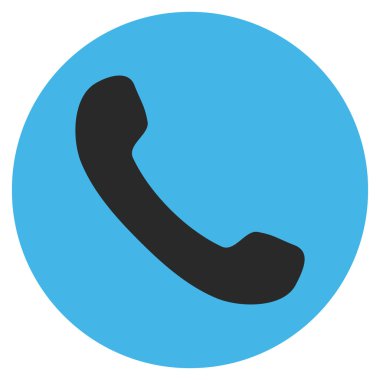 Telefon alıcı düz yuvarlak vektör simgesi