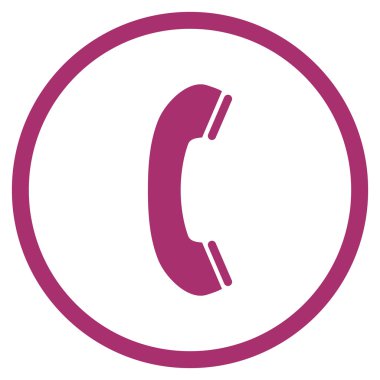 Telefon Alıcısı Düz Vektör Yuvarlak Simge